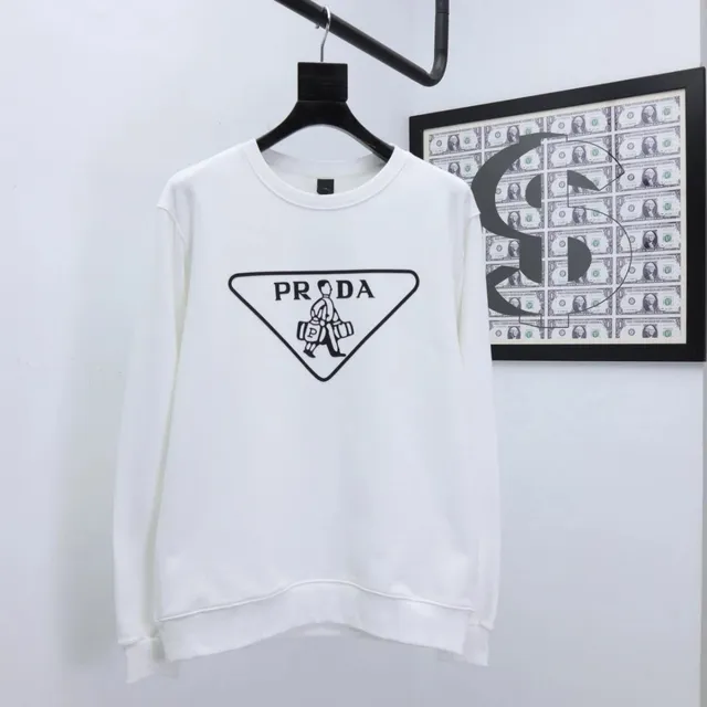 Prada Crewneck Sweatshirt Triangle Logo