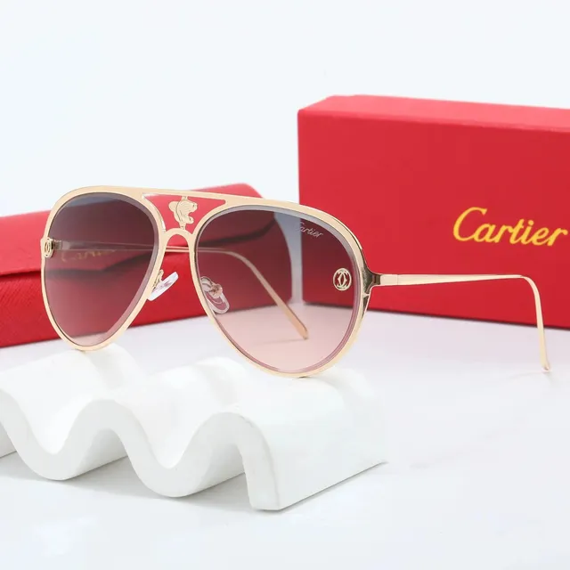 Cartier Aviator Sunglasses Gold Frame with Gradient Lens
