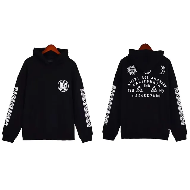 Amiri Ouija Hoodie Black with White Print