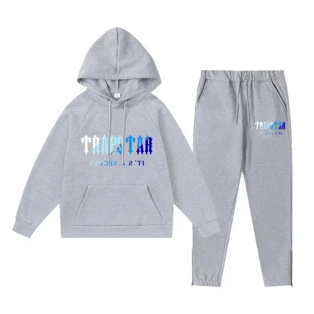 Trapstar Hoodie and Joggers Set Ice Blue Logo