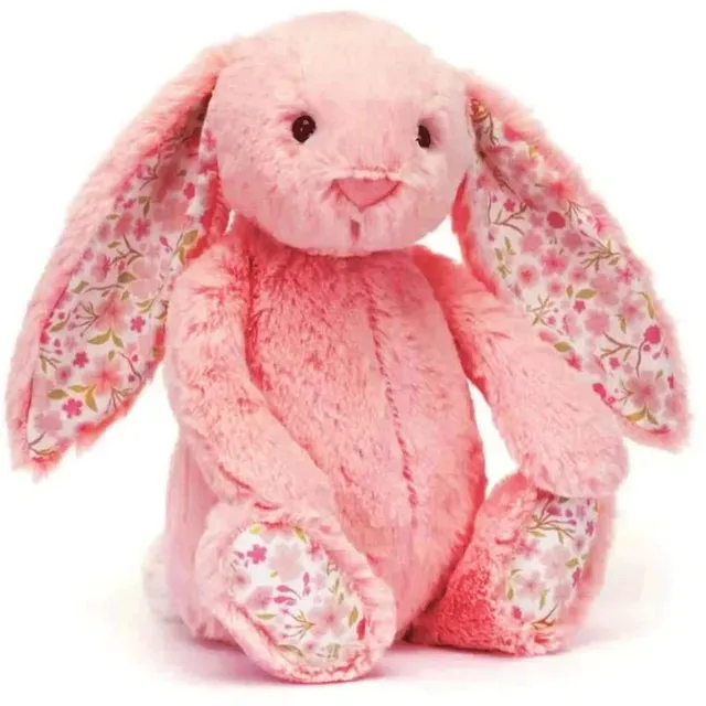 新品粉色碎花兔31cm