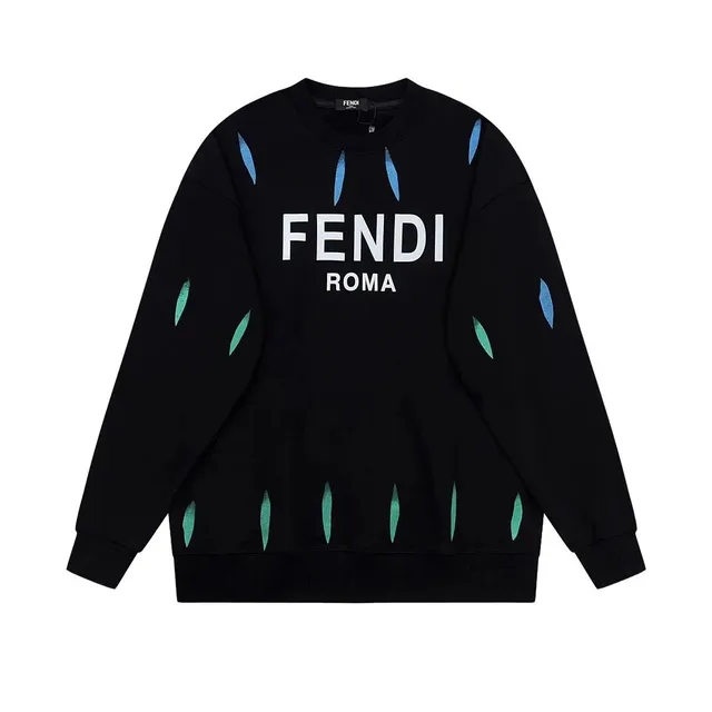 Fendi Crewneck Sweatshirt Leaf Print