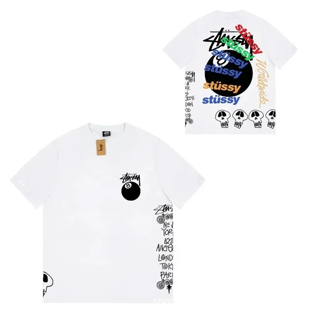 Stüssy Graphic Tee Multi-Logo Print