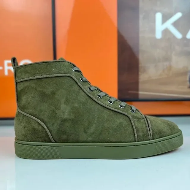 Christian Louboutin Louis Junior Olive Suede
