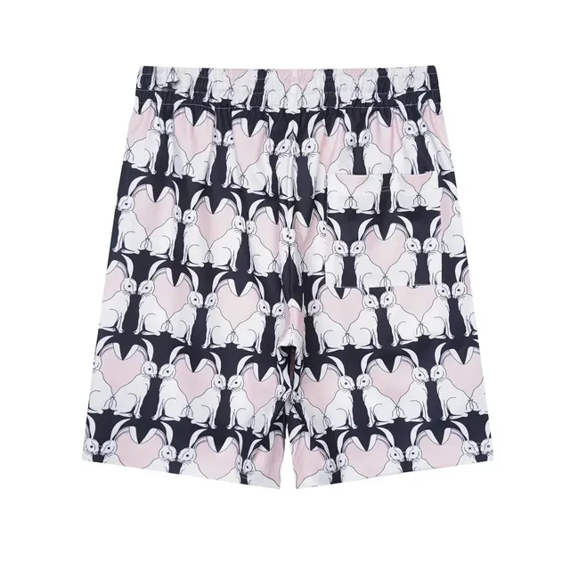Burberry Rabbit Print Shorts Kissing Rabbits