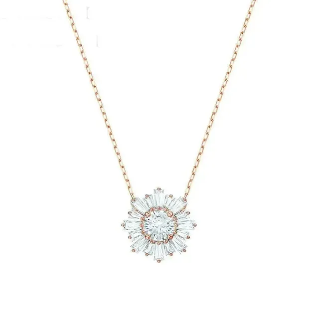 Swarovski Flower Pendant Necklace Crystal Bloom