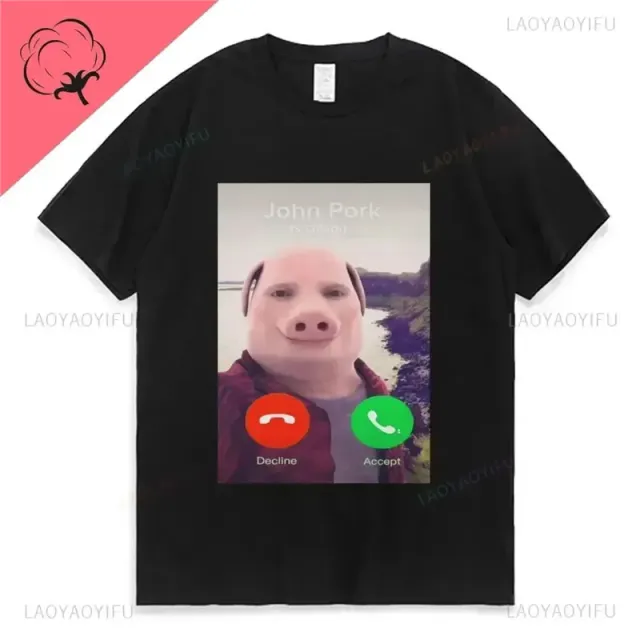 Graphic T-Shirt John Pork Call Screen