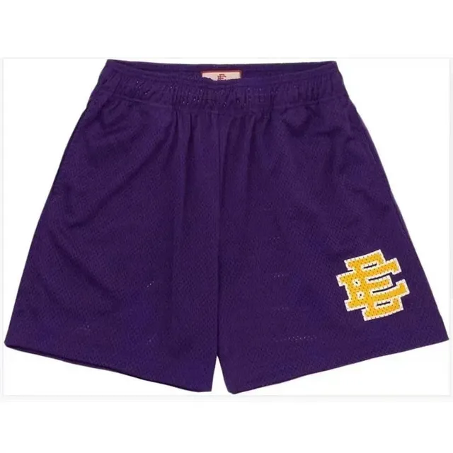 Mitchell & Ness Mesh Shorts Purple with Gold Logo