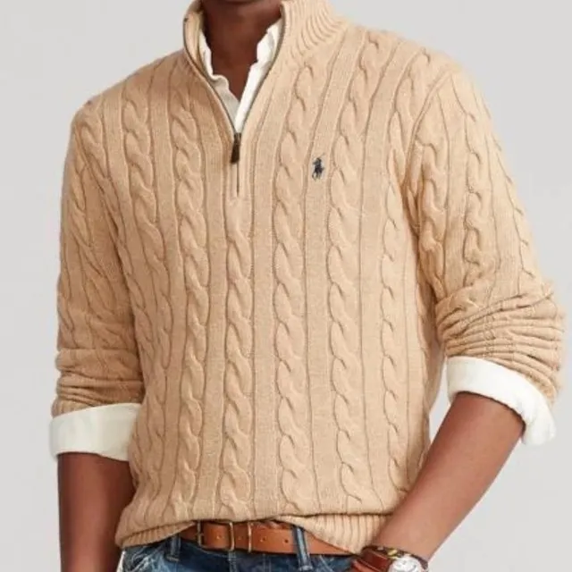 Polo Ralph Lauren Cable Knit Quarter-Zip Sweater Classic Cable