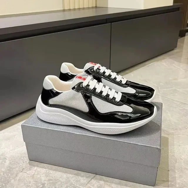 Prada Linen Sneaker Black and White