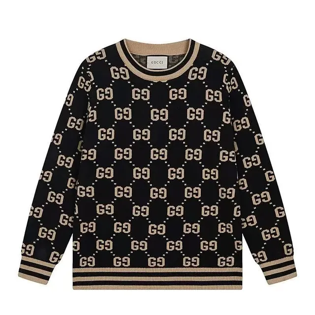 Gucci GG Monogram Knit Sweater Black Beige