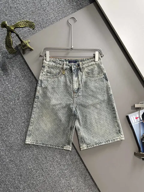 Louis Vuitton Denim Shorts Monogram Jacquard