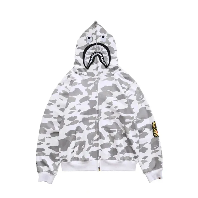 BAPE Shark Hoodie Grey Camo
