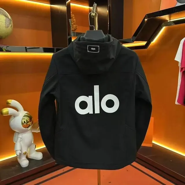 Alo Yoga Hooded Softshell Jacket Logo Back