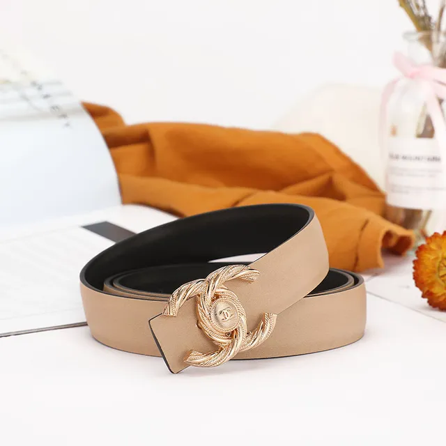 Chanel Twisted CC Belt Beige with Gold-Tone Hardware