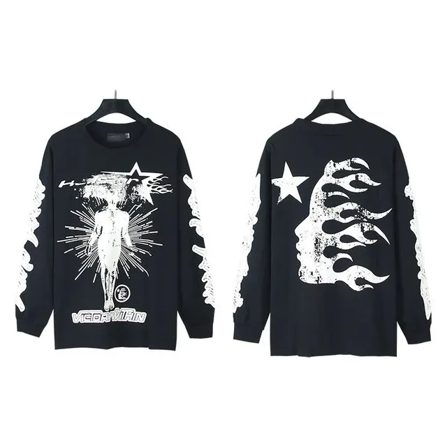 Long Sleeve Tee Flame Graphic