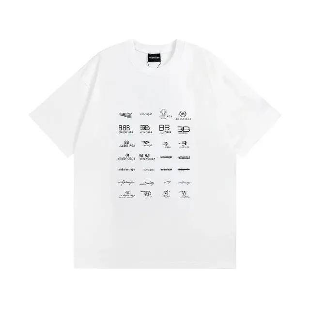 Balenciaga Logo Print T-Shirt Multi-Logo