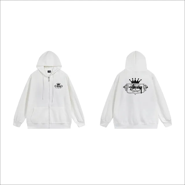 Stüssy Zip-Up Hoodie Crown Logo