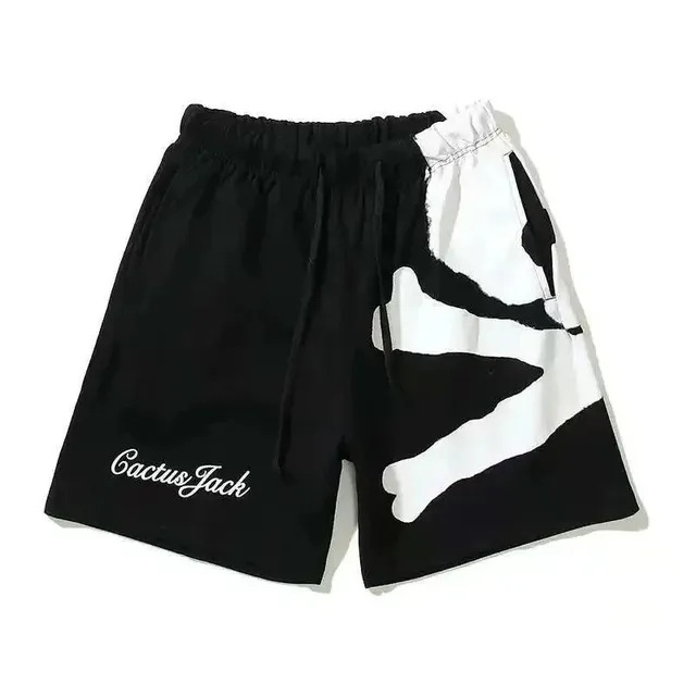 Travis Scott Split-Panel Shorts Black/White