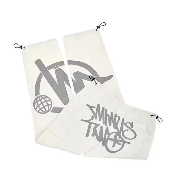 Minus Two Drawstring Bag Grey Logo