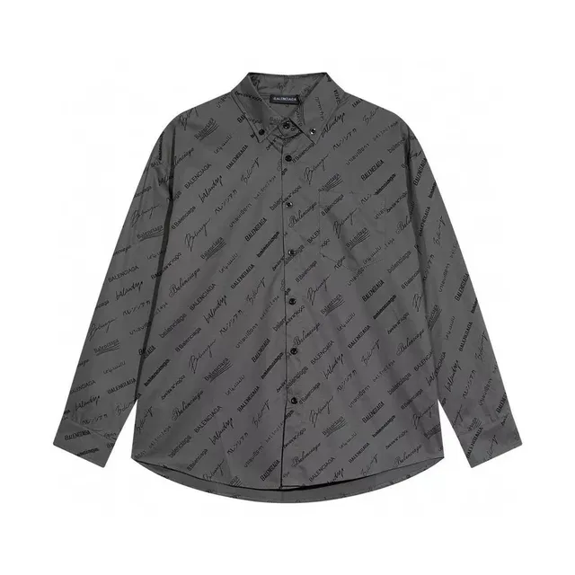 Balenciaga Logo-Print Shirt All-Over Signature Print