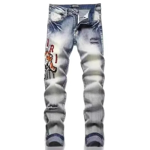 BAPE Jeans Shark Logo Patch Distressed