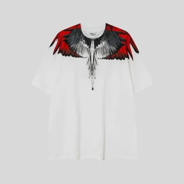 Marcelo Burlon Wings T-Shirt Red Black Wings Print