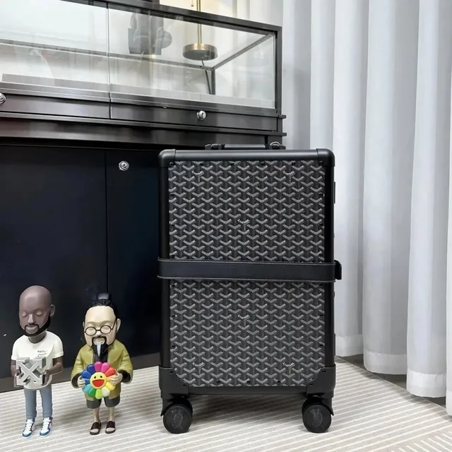 Goyard Rolling Luggage Chevron Canvas
