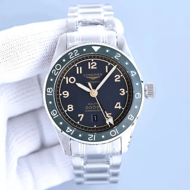 Longines Zulu Time Chronometer Green Bezel