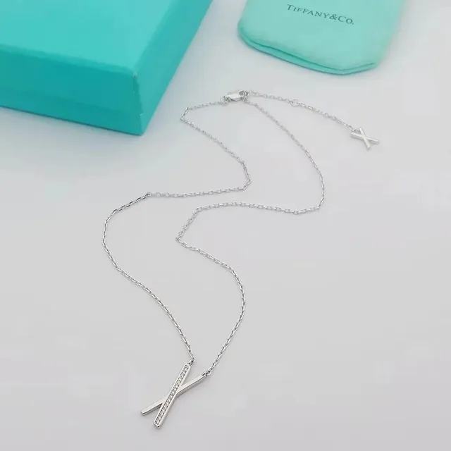 Tiffany & Co. Tiffany T Necklace X Pendant with Pavé Diamonds