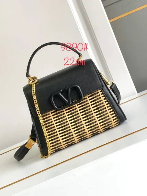 Valentino VLogo Bag Woven Raffia