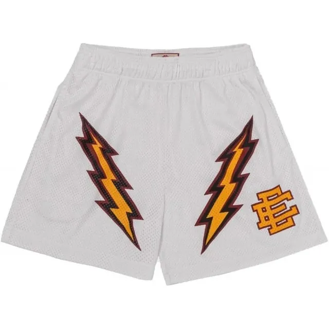 Eric Emanuel Mesh Shorts Lightning Bolt Logo