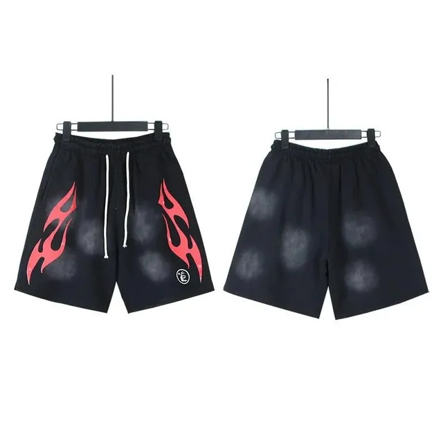 Hellstar Flame Shorts Flame Print