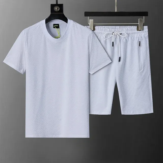 Hugo Boss T-Shirt and Shorts Set Quilted Texture