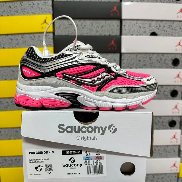 Saucony Pro Grid Omni 9 White/Peach Pink