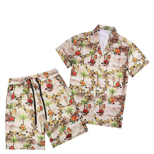 Louis Vuitton Hawaiian Print Set Surfboard Palm Motif