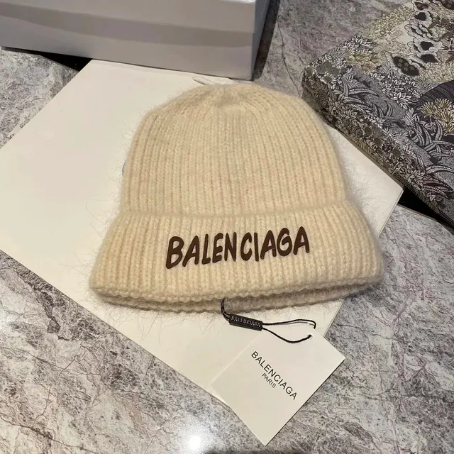 Balenciaga Knit Beanie Logo Embroidered