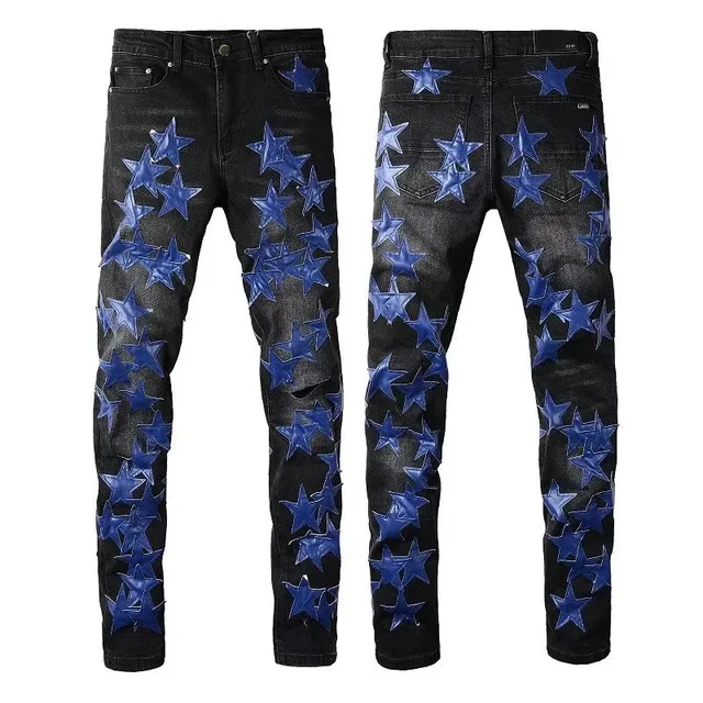 Balenciaga Star Patch Jeans Blue Star Appliqué