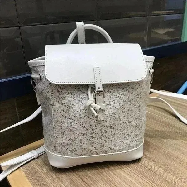 Goyard Saint Louis Backpack White Goyardine Canvas