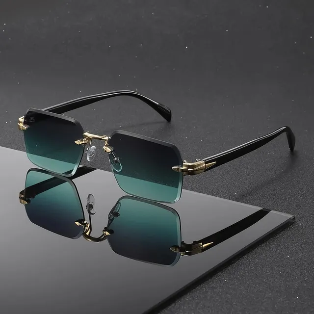 Chrome Hearts Rimless Sunglasses Gradient Green Lens