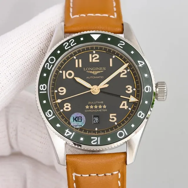 Longines Zulu Time Chronometer Green Bezel