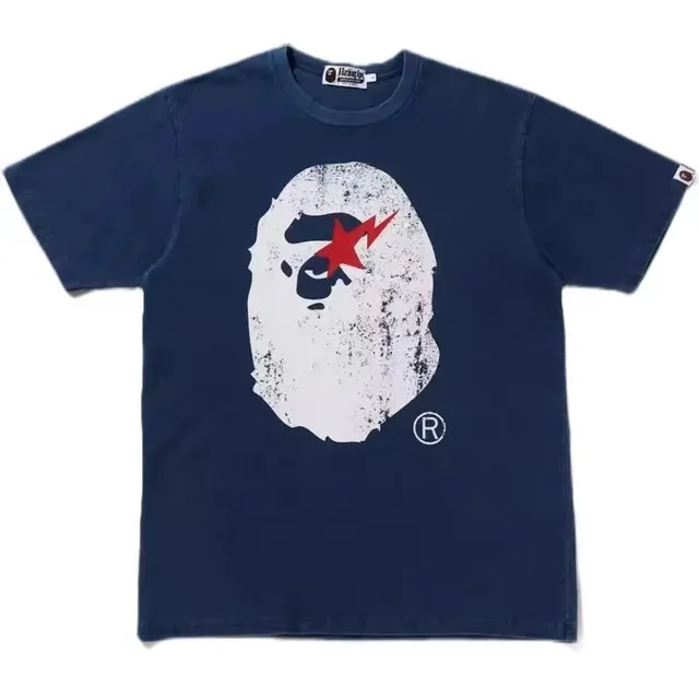BAPE × Fragment Design Ape Head Tee Fragment Lightning