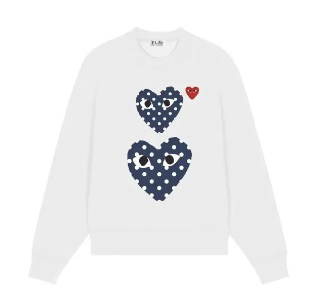 Comme des Garçons Heart Sweatshirt Polka Dot Hearts