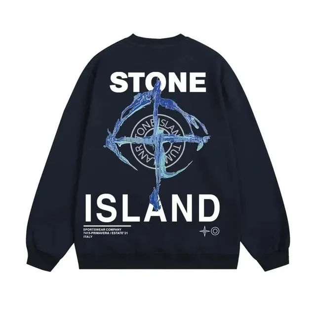 Crewneck Sweatshirt Stone Island Logo Print