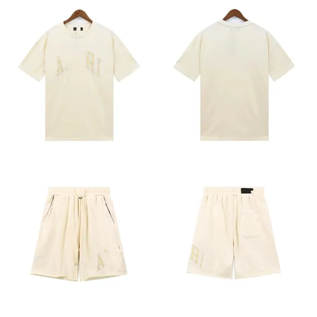 Amiri T-Shirt and Shorts Set A.R.I. Embroidered