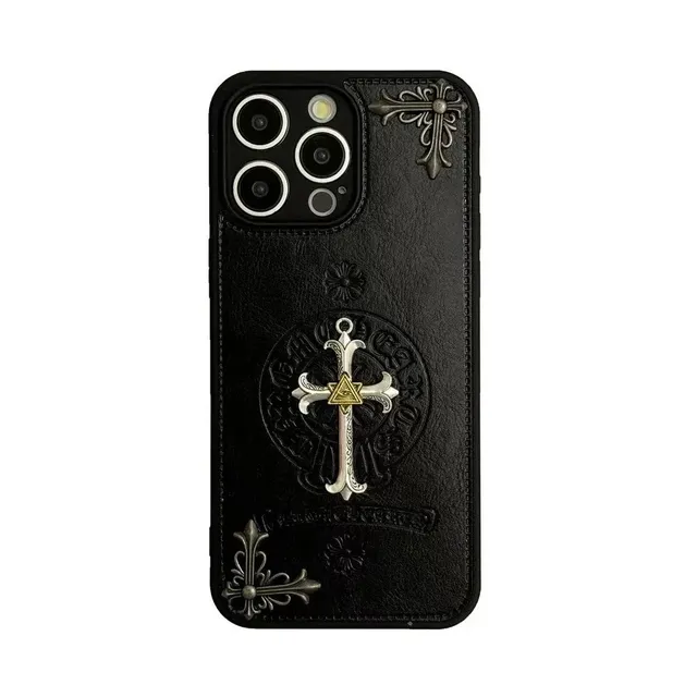 Chrome Hearts Phone Case Cross Embellished