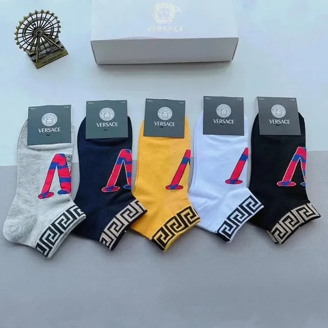 Versace Logo Socks Medusa & Greek Key