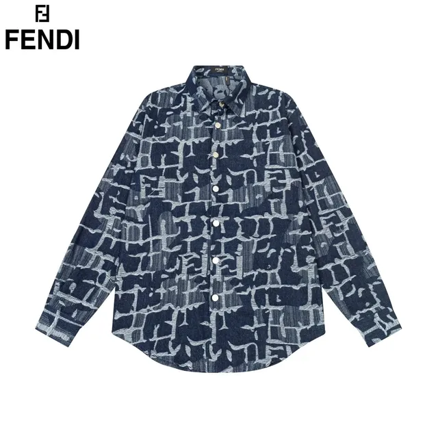 Fendi Button-Up Shirt Abstract FF Print