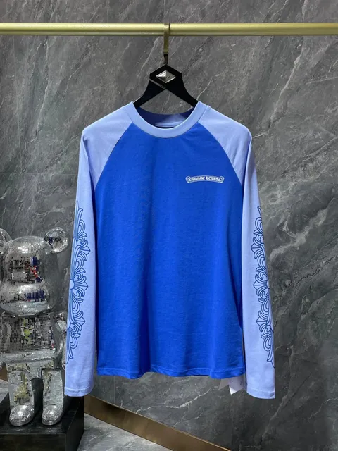 Raglan Long Sleeve Tee Chrome Hearts Logo & Scroll Print