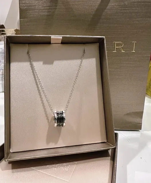 Bulgari Serpenti Tubogas Necklace Black Ceramic and Steel